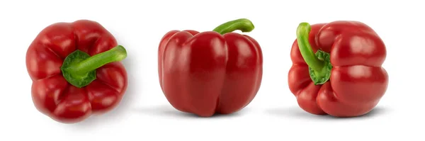 Süßer Roter Pfeffer Isoliert Auf Weißem Hintergrund Bio Gemüse — Stockfoto