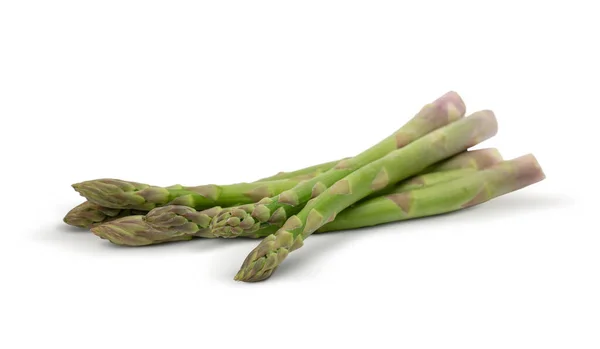Friss Egészséges Zöld Spárga Fehér Alapon Lágy Árnyalattal Zöldségek — Stock Fotó