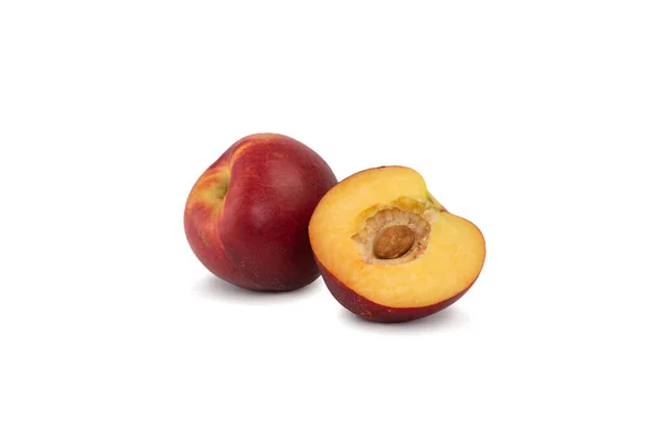Nektarin Frukt Isolerad Vit Bakgrund Cutout Bio Frukter — Stockfoto