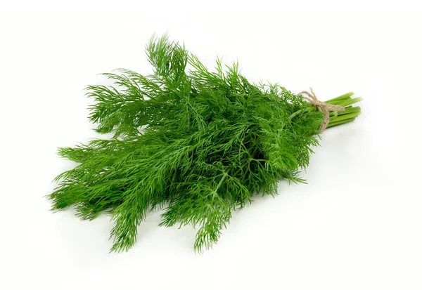 Bunch Fresh Green Dill Isolated White Background Bio Vegetables — Stok Foto