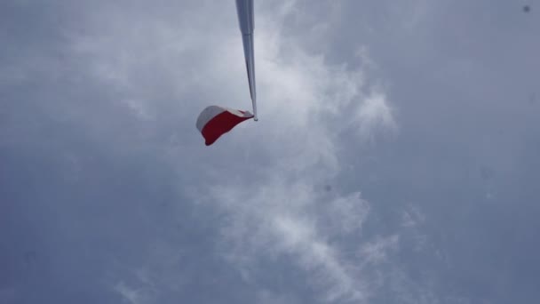 Eine Rot Weiße Indonesische Flagge Weht — Stockvideo