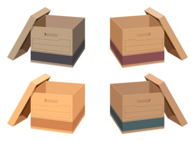 Beyaz arkaplanda izole edilmiş depolama kutusu vektör tasarımı çizimi