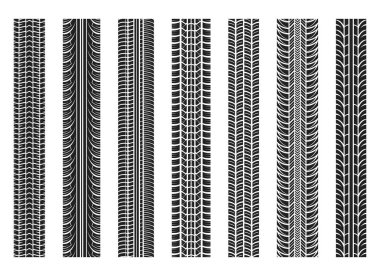Arka planda izole edilmiş lastik izleri vektör tasarımı çizimi