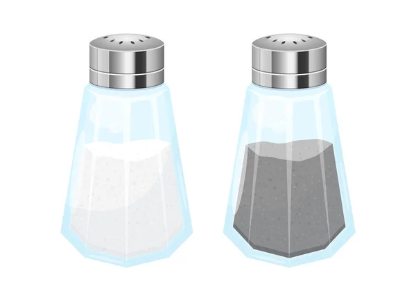 Salz Und Pfeffer Vektor Design Illustration Isoliert Auf Weißem Hintergrund — Stockvektor
