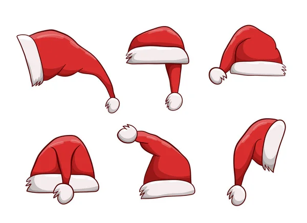 Santa Hatt Vektor Design Illustration Isolerad Vit Bakgrund — Stock vektor