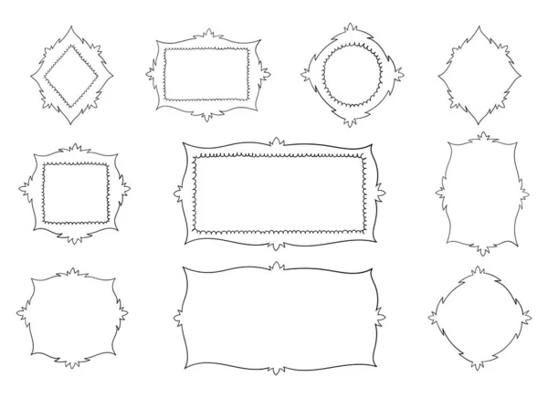 Hand Drawn Frames Vector Design Illustration Isolated White Background — стоковый вектор