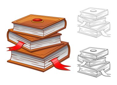 Kitap vektör tasarımı çizimi beyaz arkaplanda izole edildi
