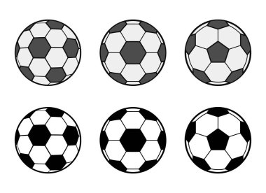 Beyaz arkaplanda izole edilmiş futbol topu vektör tasarımı çizimi