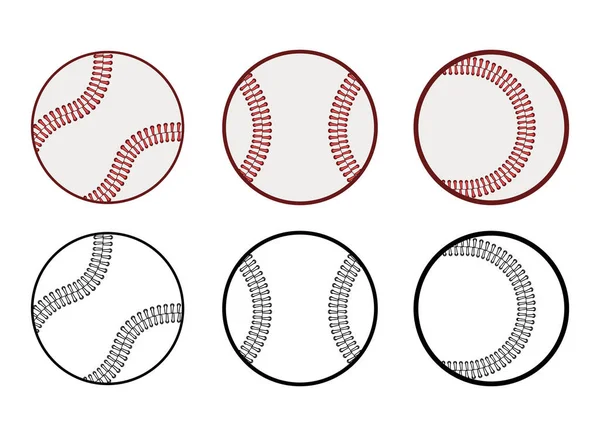 Illustration Vectorielle Baseball Isolée Sur Fond Blanc — Image vectorielle