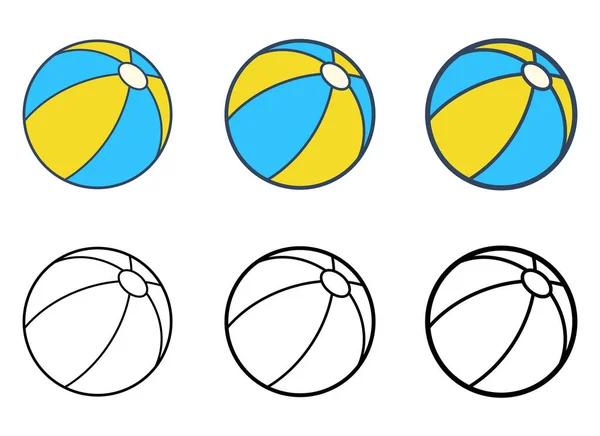 Векторная Иллюстрация Пляжного Мяча Белом Фоне — стоковый вектор