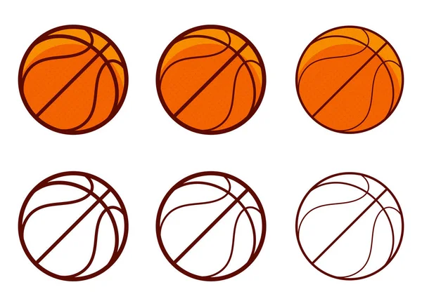 Basketbol vektör tasarımı çizimi beyaz arkaplanda izole edildi