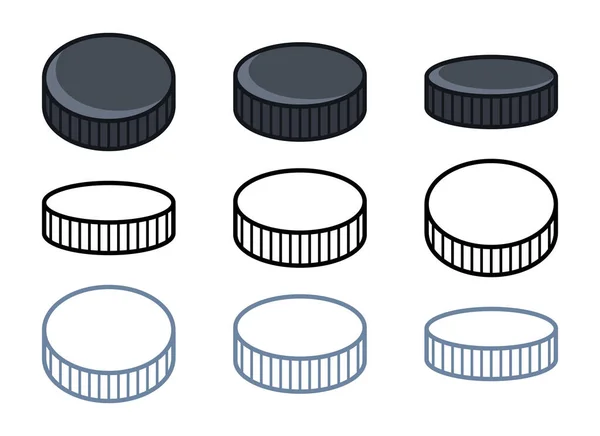 Hokey puck vektör tasarımı çizimi beyaz arkaplanda izole edildi