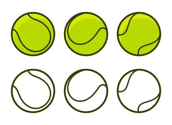 Εικόνα Διανυσματικού Σχεδιασμού Σφαίρας Τένις Που Απομονώνεται Λευκό Φόντο — Διανυσματικό Αρχείο