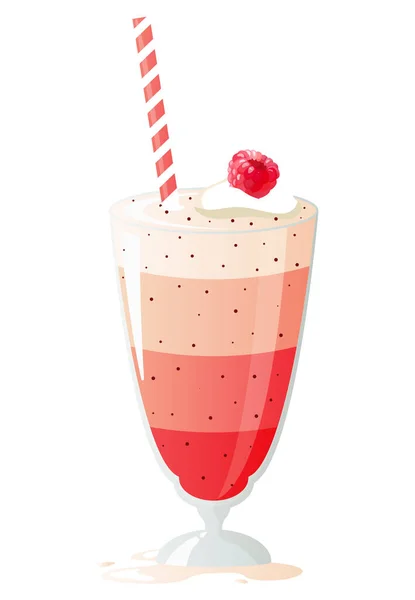 Raspberry Milkshake Cocktail Menu Banner — Stock Vector