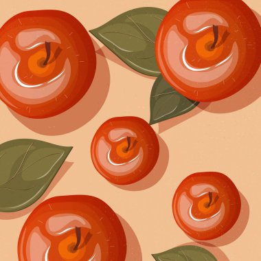 Elmalar. Sulu elmalar. Arkaplanda elmalar var. Sonbahar illüstrasyonu. Kartpostallar, arka planlar, pankartlar, ekran koruyucular, tekstil, dekorasyon, kitap tasarımı için. Vektör illüstrasyonu