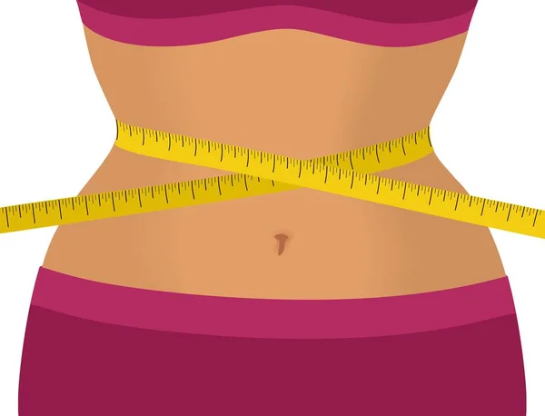 Pita Centimeter Pinggang Konsep Kelebihan Berat Badan Diet Dan Penurunan - Stok Vektor
