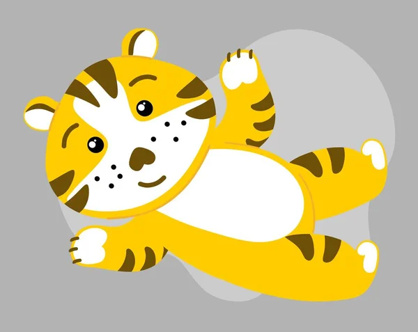 Tigre Est Chinois Personnage Drôle Symbole 2022 Illustration Vectorielle — Image vectorielle