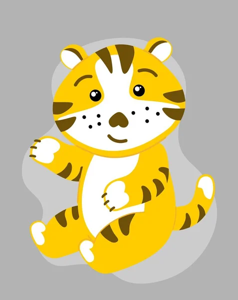 Tigre Est Chinois Personnage Drôle Symbole 2022 Illustration Vectorielle — Image vectorielle
