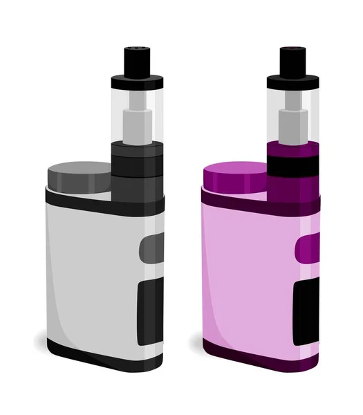 Vaping için elektronik sigara. Elektronik nargile. İzole vektör illüstrasyonu 
