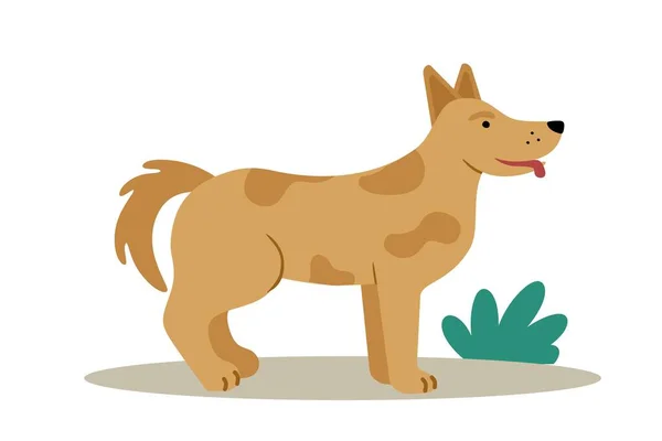 Hunden Ett Gulligt Glatt Husdjur Redigerbar Vektor Illustration Isolerad Vit — Stock vektor