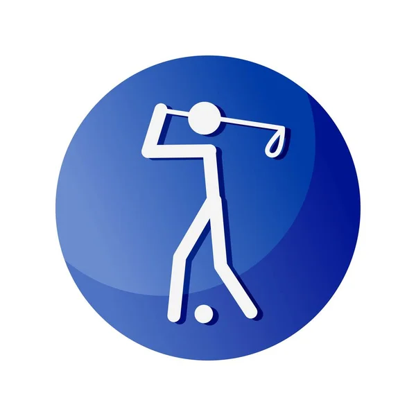 Golf. Eine Ikone des olympischen Sports. Das Abzeichen der Olympischen Sommer- und Winterspiele. Vektorillustrationen. — Stockvektor