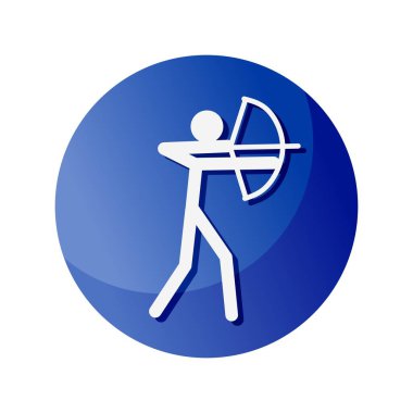 Spor okçuluğu ikonu. Spor ve oyunlara adanmış bir sembol. Vektör 