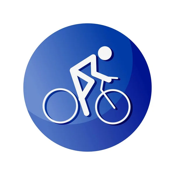 Εικονίδιο Ποδηλασίας Ένα Σύμβολο Αφιερωμένο Στα Αθλήματα Και Παιχνίδια Εικονογράφηση — Διανυσματικό Αρχείο