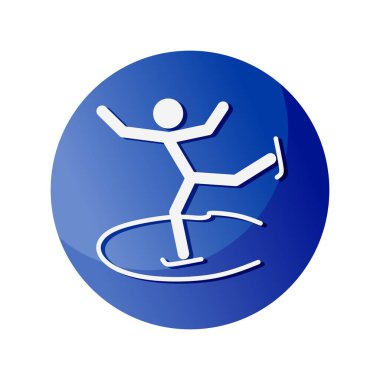 Artistik patinaj ikonu. Spor ve oyunlara adanmış bir sembol. Vektör 