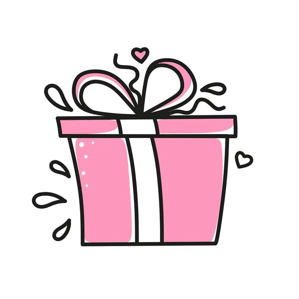 Caja Regalo Elemento Vectorial Para Día San Valentín Símbolos Amor — Vector de stock