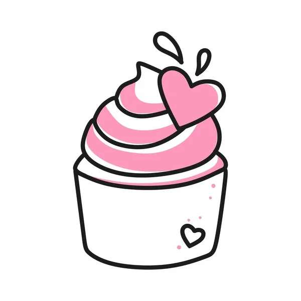 Pastel Elemento Vectorial Para Día San Valentín Símbolos Amor Dibujados — Vector de stock