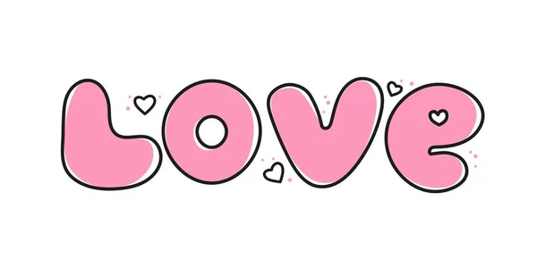 Vector Element Lettering Word Love Valentines Day Hand Drawn Love — стоковый вектор