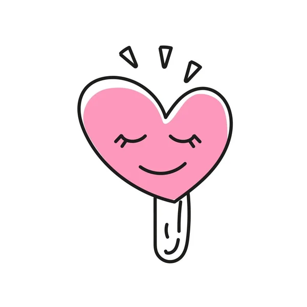 Vector Element Ice Cream Valentines Day Hand Drawn Love Symbols — 图库矢量图片