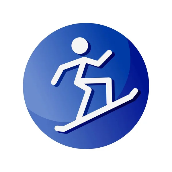 Icona Dello Snowboard Simbolo Dedicato Allo Sport Giochi Vettore — Vettoriale Stock