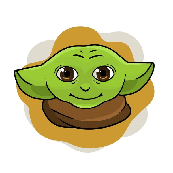 Character Vector Baby Yoda Clipart Flat — Vetor de Stock