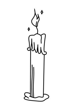 Mum. Boho döneminden kalma sihirli semboller el yapımı mistik elementler. Sihirli vektör 