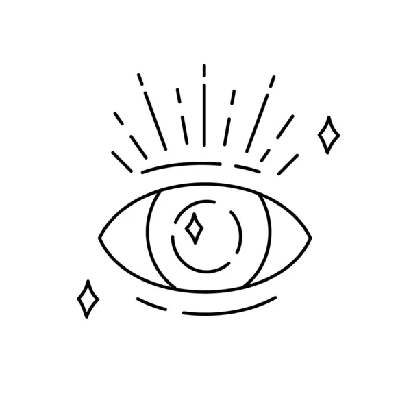 Magic Eye Magical Symbols Doodles Esoteric Boho Mystical Hand Drawn — Stock Vector