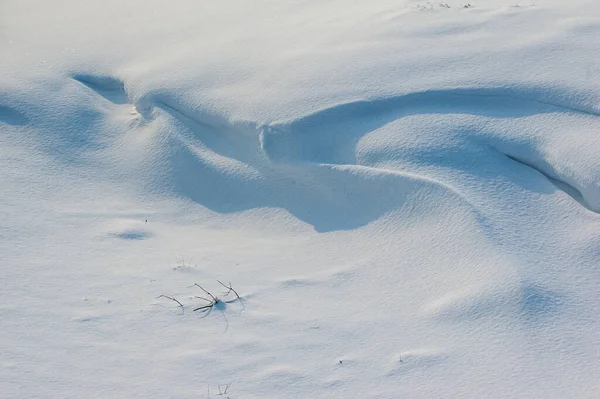 Overhang Snowdrift Close View 스톡 사진