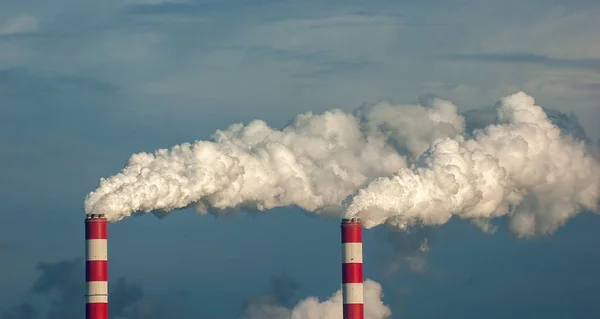 Smoke Coming Out Chimney Belchatow Power Plant Energy Produced Lignite 로열티 프리 스톡 사진