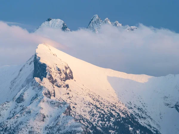 Winterlandschaft Der Tatra Blick Auf Die Schneebedeckten Gipfel Der Tatra — Stockfoto