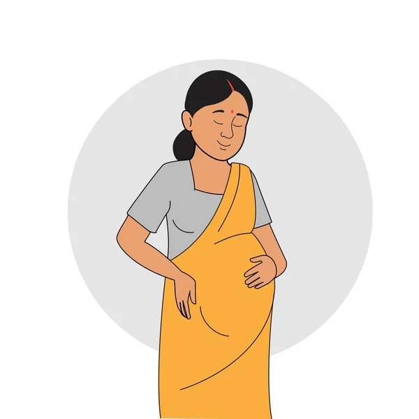 Беременная Женщина Индии — стоковый вектор