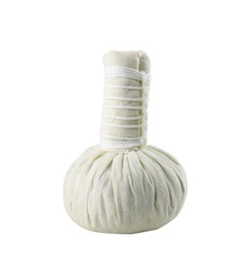 Tayland Spa masaj topları, bitkisel top ve tedavi kaplıcası beyaz arka planda izole