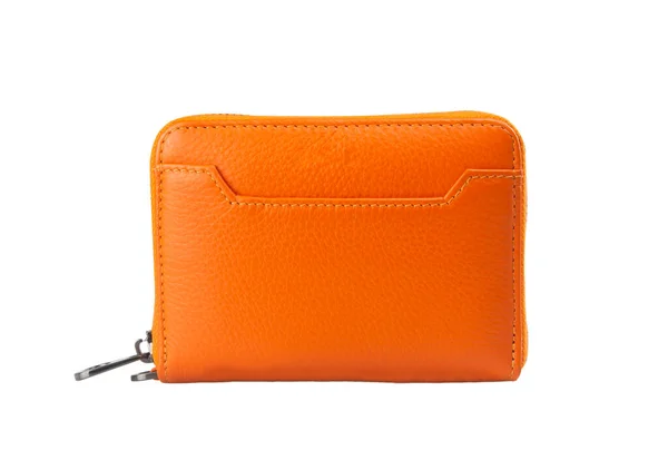 Orange Leather Women Bag Isolated White Background — Stock Photo, Image