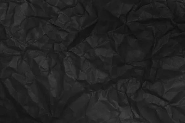 Fekete Gyűrött Papír Textúra Mint Háttér — Stock Fotó