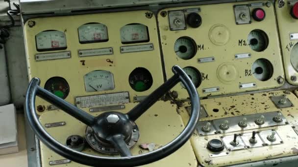 Locomotive Control Panel Outdated Soviet Era Design Soviet Railway Transport — Stockvideo