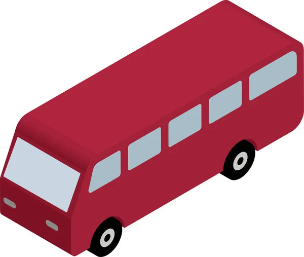 Minibus Izometrik Vektör Çizimi — Stok Vektör