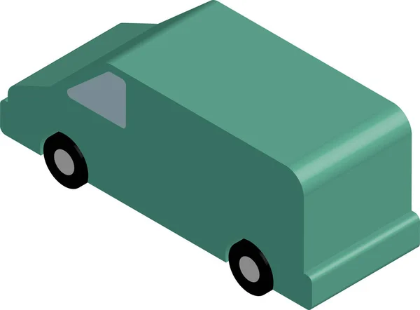  Beyaz Arkaplanda Isometric Van Vektörü