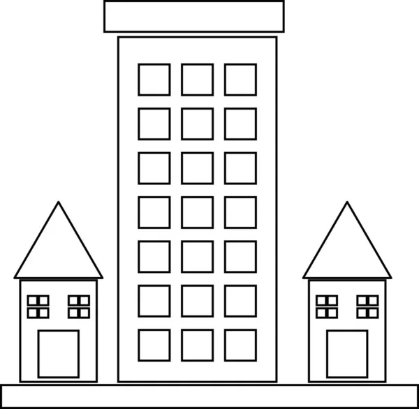 Modern Buildings Icon Vector Illustration — Stockvektor