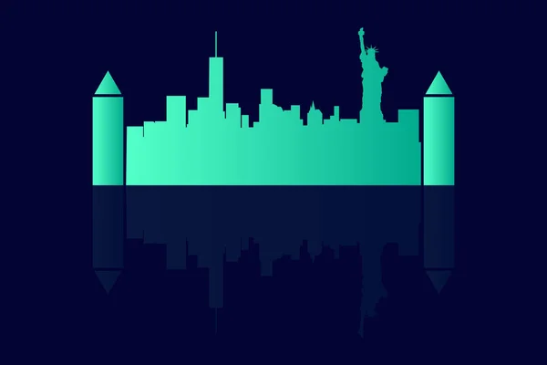 Silhouettenvektor New York City — Stockvektor