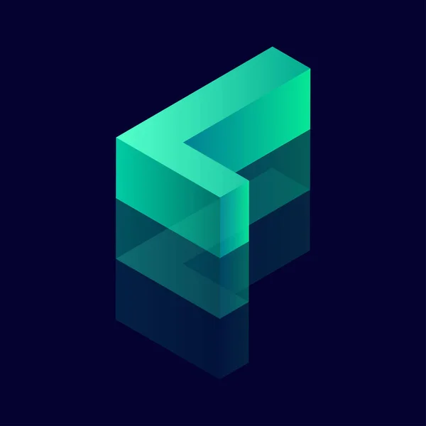 3 boyutlu L harfli Isometric harfi L. Vektör illüstrasyonu
