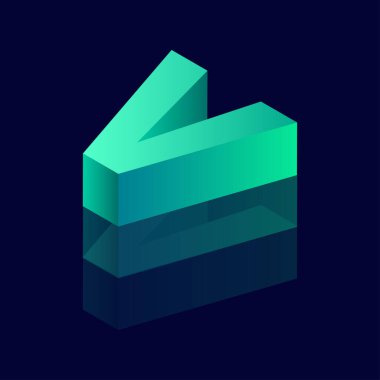 : 3 boyutlu V harfli Isometric V vektör çizimi